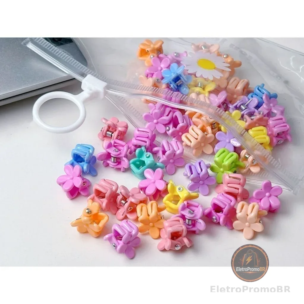 KIT 100 unidades Candy Color Mini Small Grab Clip Children's Hair Accessories-GUI ANA