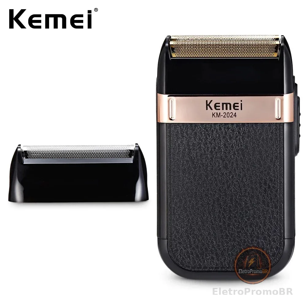 Maquina de barbear Barbeador elétrico sem fio recarregável Kemei Classic Shaver Km 2024 - Bivolt