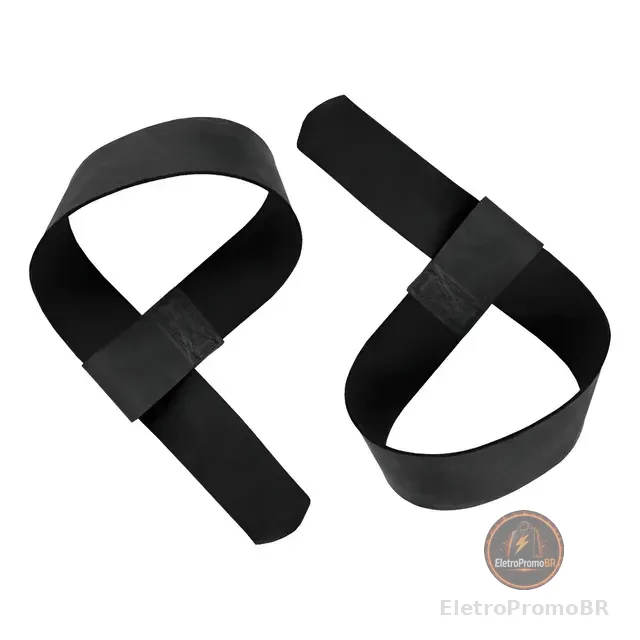 Straps De Couro Legítimo Musculação Crossfit Fitness - Par