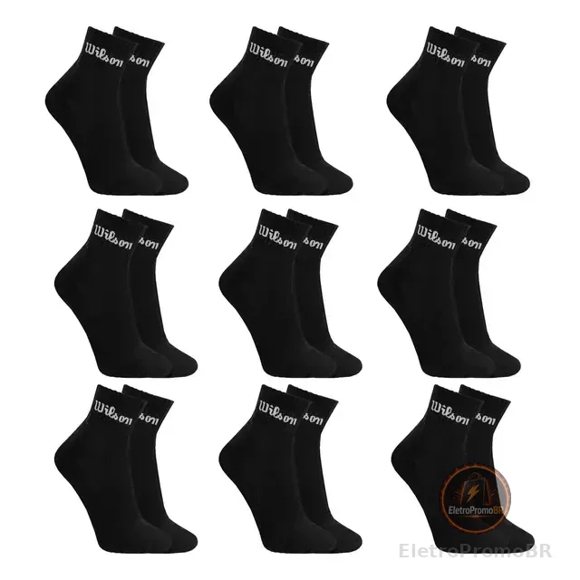 Kit 9 Pares Meias Wilson Cano Médio Masculino Adulto