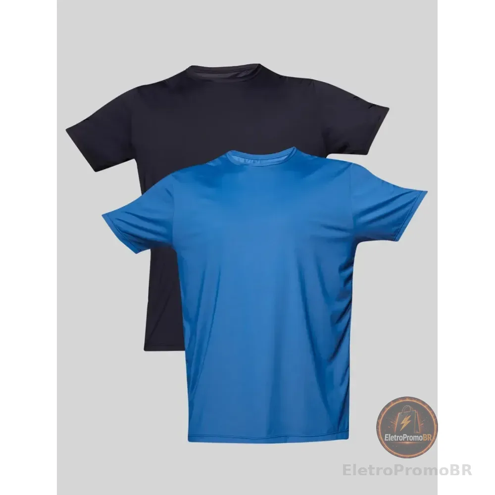 Kit 2 Camisetas Básicas Manga Curta Masculina Mash Pt00/az03 Lisa M