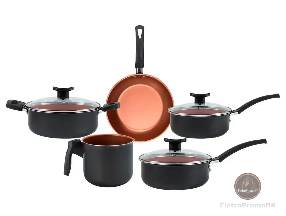 Jogo de Panelas Brinox de Alumínio Cinza 5 Peças Topázio - AliExpress 15