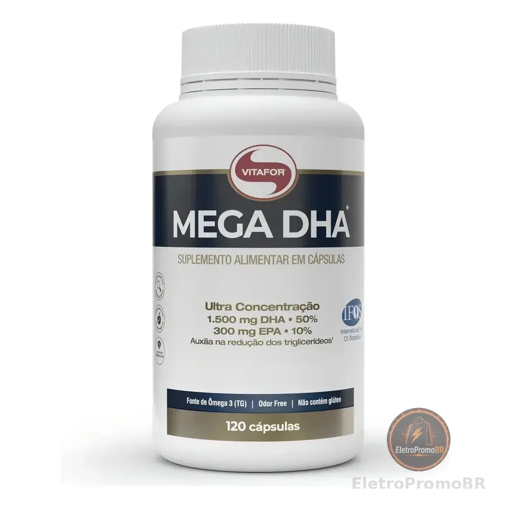Mega Dha 120 Cápsulas Ômega 3 Vitafor Sem Sabor