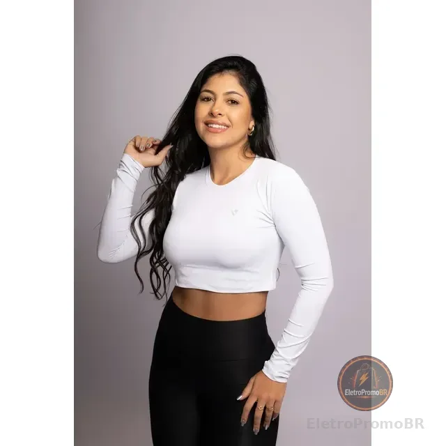 Cropped Poliamida Blusa Feminina Camiseta Proteção Uv Voker