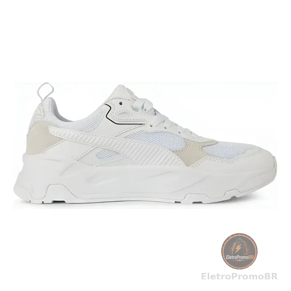 Tênis Casual Masculino Trinity Puma Geométrica Puma White-puma White-cool Light Gray Geométrico 36 Br
