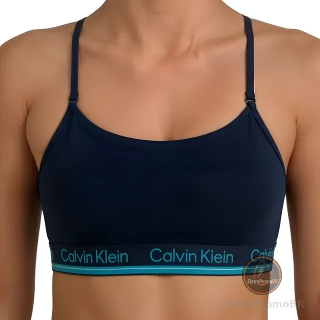 Top Sutiã Calvin Klein Ck Algodão Alças Ajustáveis Original