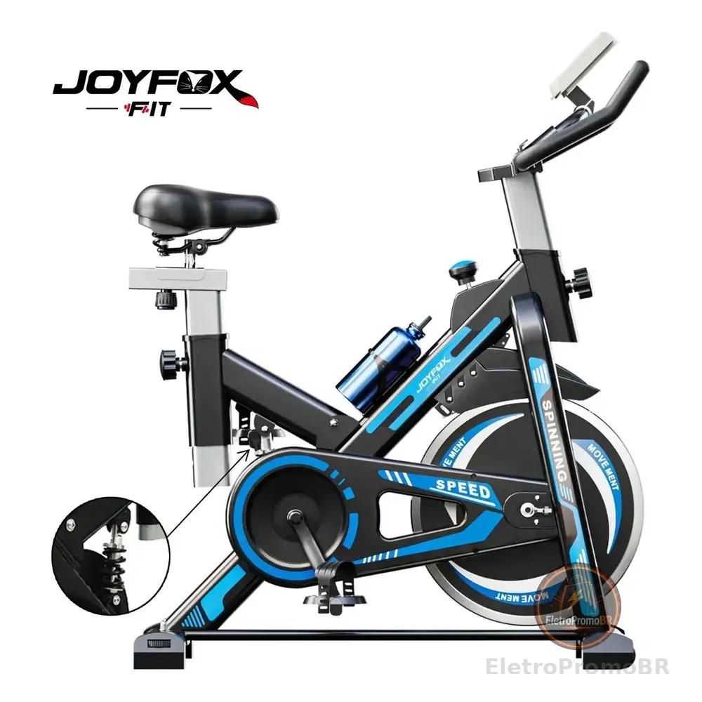 Bicicleta Ergométrica Para Spinning Mecanica 13kg Fitness Academia Em Casa Cor Preto/azul Joyfox Fit