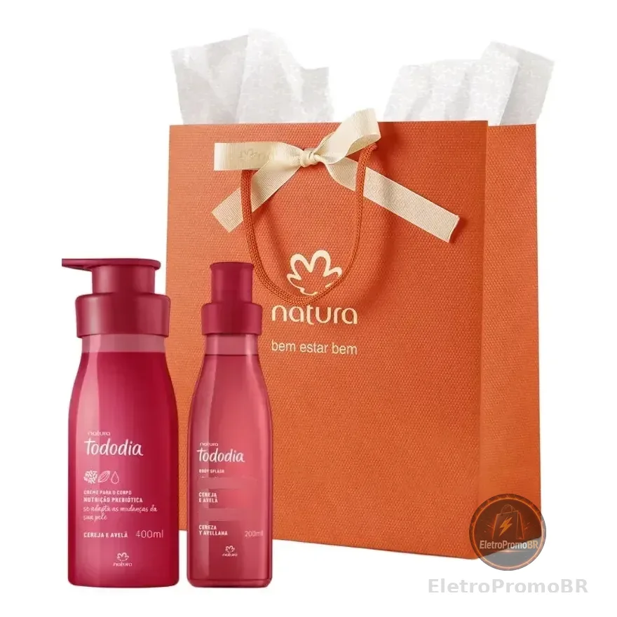 Kit Natura Tododia Cereja E Avelã Hidratante + Body Splash
