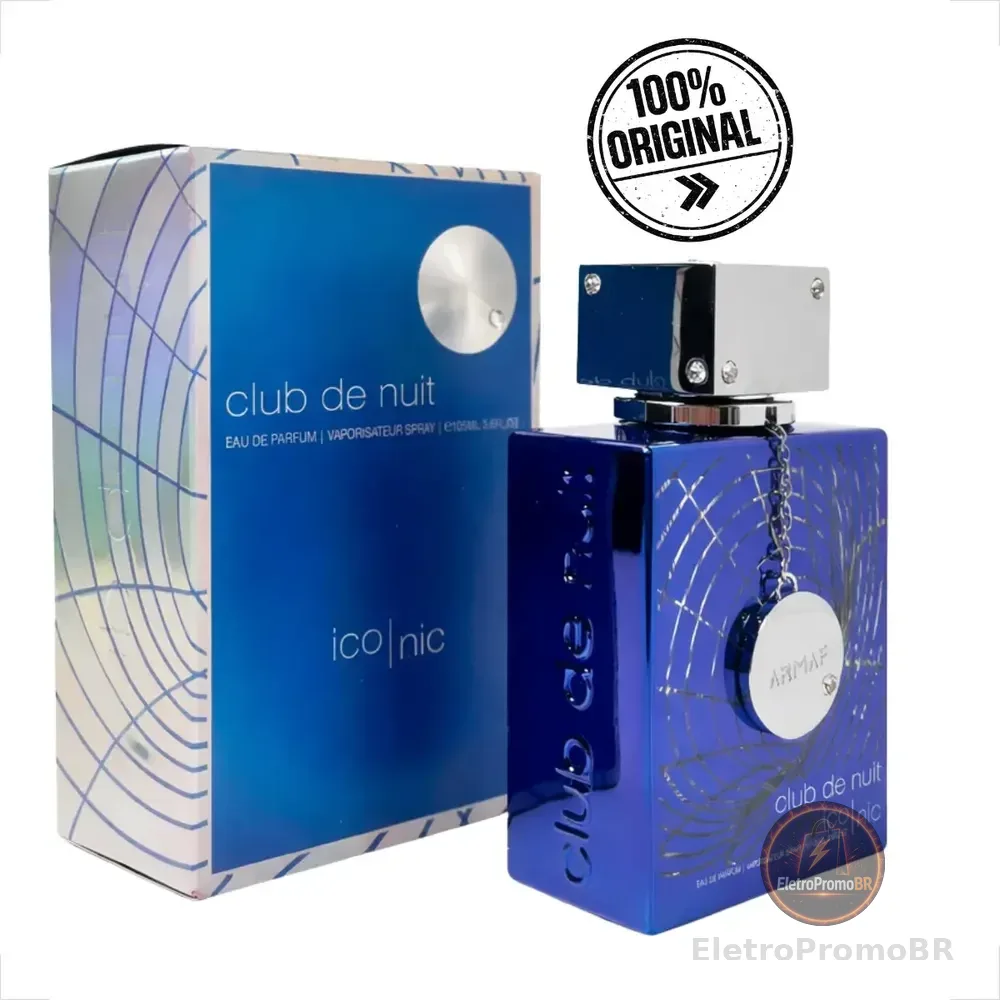 Perfume Club De Nuit Iconic Blue Armaf Eau De Parfum 105ml Perfume Árabe Masculino Importado Alta Fixação