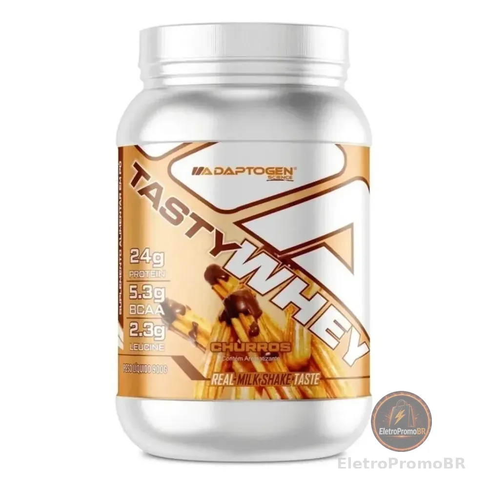 Suplemento Tasty Whey 3w Gourmet Whey Protein Adaptogen Science Pote 900g Sabor Churros