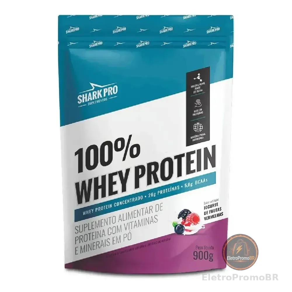Whey Protein 100% Shark Pro Iogurte De Frutas Vermelhas 900g Frutas Vermelhas