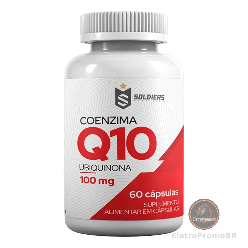 Coenzima Q10 60 Cápsulas 100mg Soldiers Nutrition Suplemento Esportivo Performance Saúde Sem Sabor