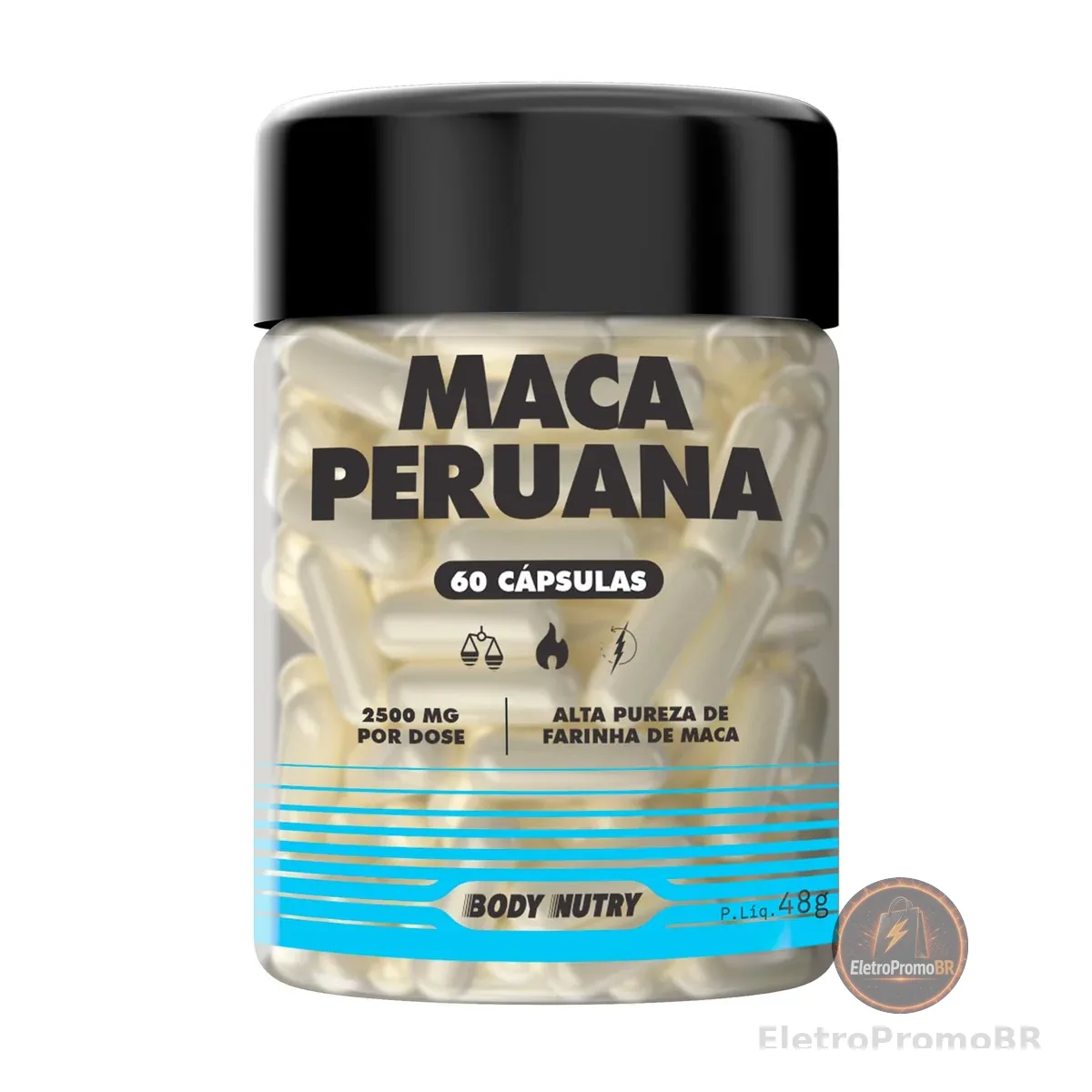 Maca Peruana Premium 2500mg Por Dose Lepidium Meyenii 100% Pura Natural Pote 60 Cápsulas Matéria Prima Importada Homens Mulheres Suplemento Cáps | Energia Resistência - Body Nutry