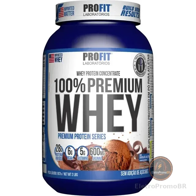 Whey Premium 100% Concentrado Glutamina Arginina Profit Labs