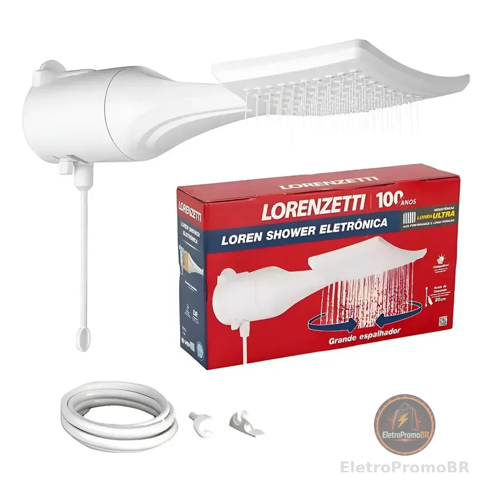 Chuveiro Ducha Lorenzetti Loren Shower Eletrônico Branco 6800w 220v 6.8 Kw