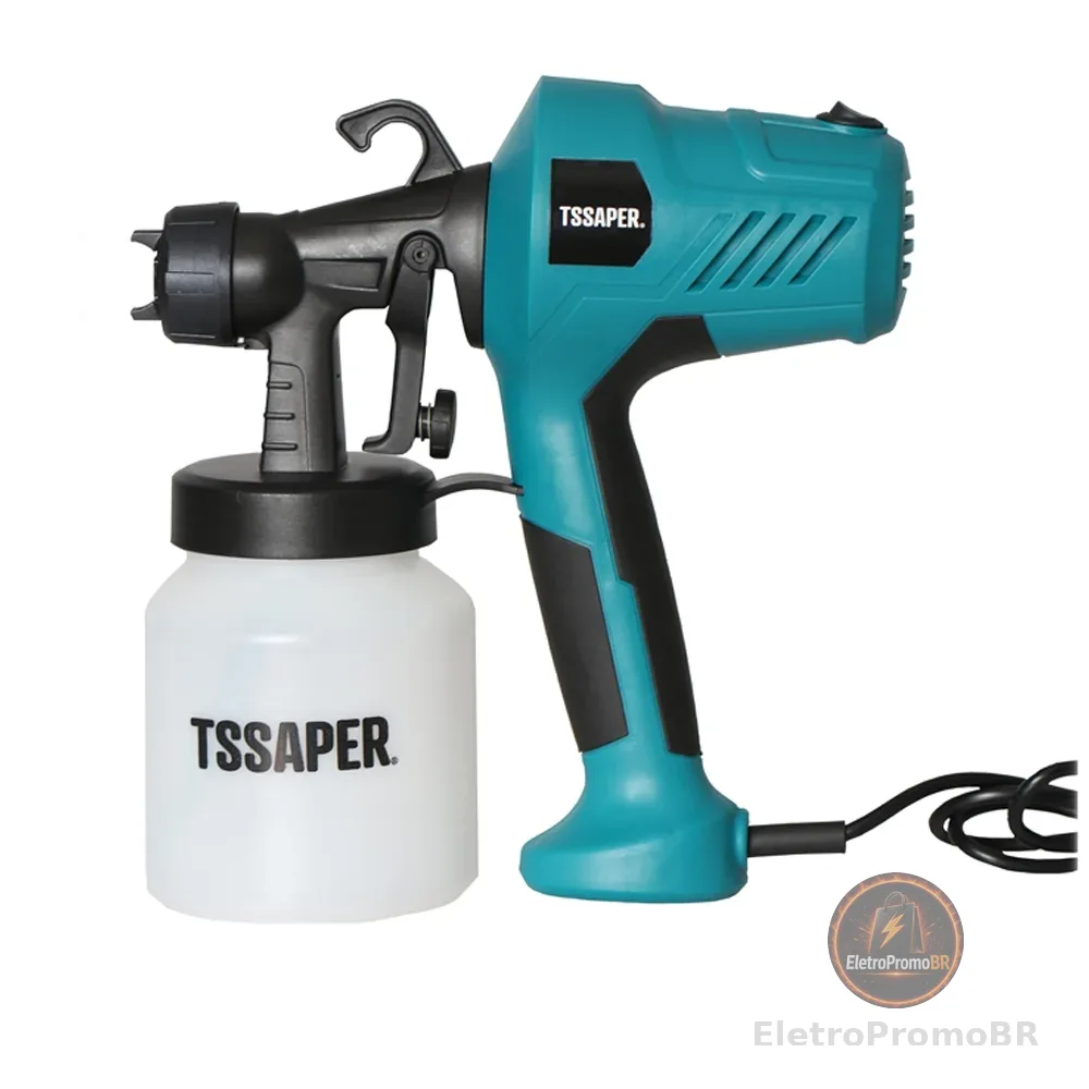 Pistola Elétrica Para Pintura Pulverizador de Tinta com Bico de Metal e Compressor 450w - TSSAPER