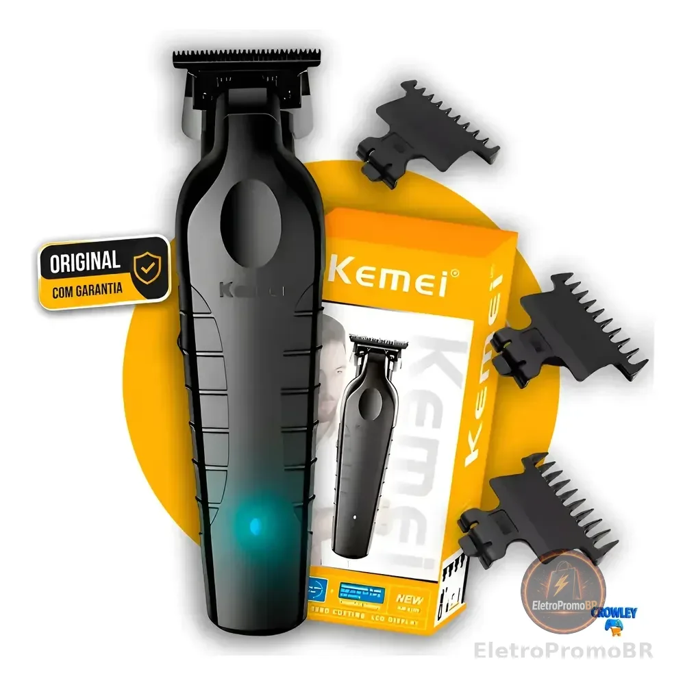 Máquina De Acabamento Corta Cabelo Profissional Kemei 2299 P Preto 127/220v