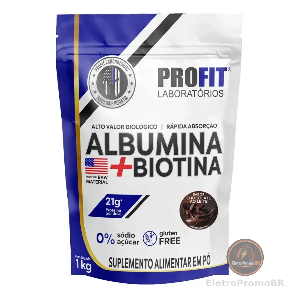 Suplemento Em Pó Profit Labs Albúmina Sabor Chocolate Em Refil De 1000g