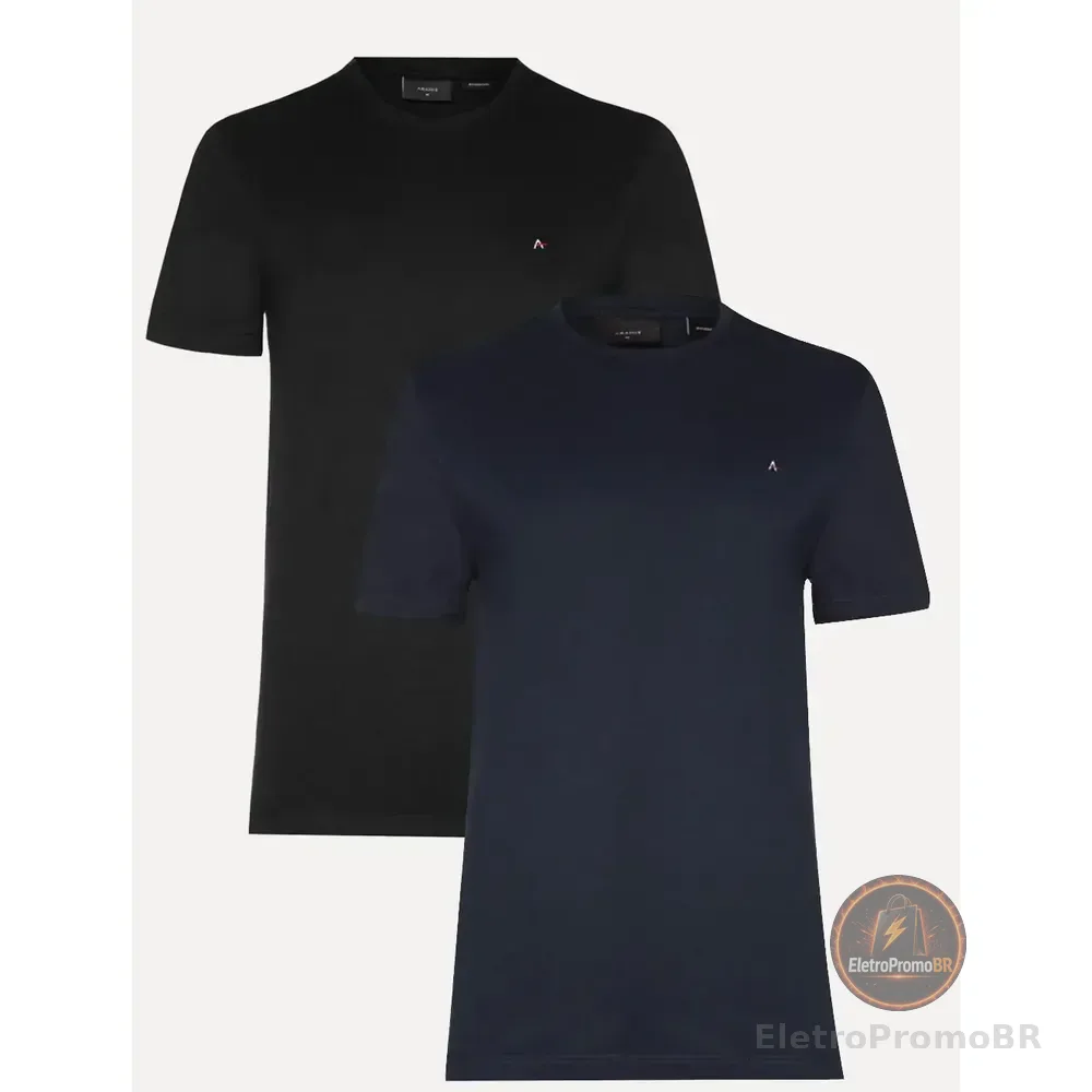 Kit Camisetas Aramis Basic Lisa Preta/azul Marinho Preto/azul Marinho Xl/gg