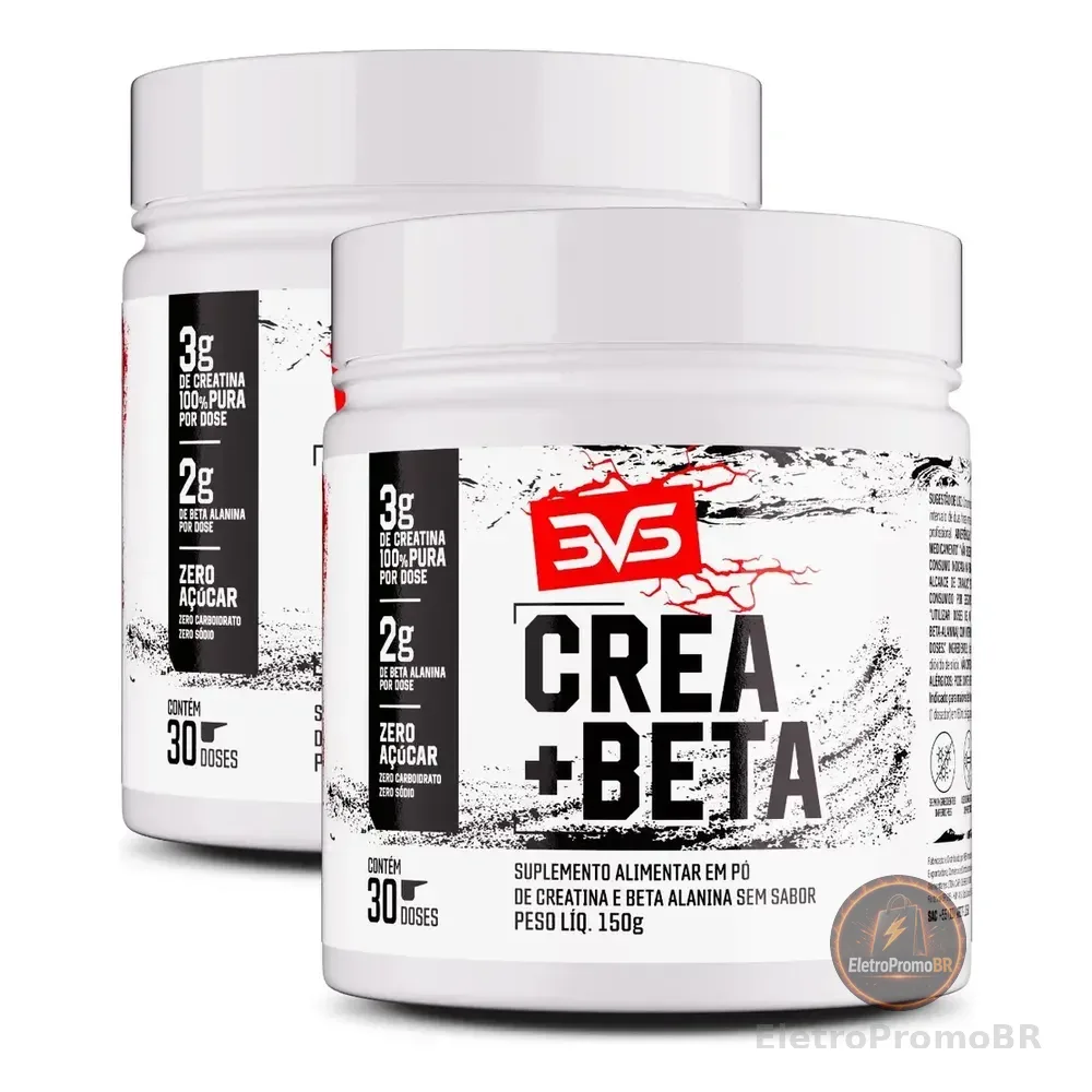 02 Potes Da Creatina + Beta Alanina - Fórmula Avançada Para Treinos De Alta Intensidade Com Matéria-prima Importada. E Zero Carboidrato - 150g Sem Sabor