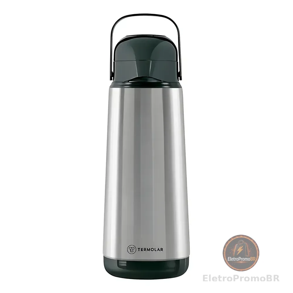 Garrafa Termica Lumina 9751 Termolar - 1 Litro - Aço Inox Prateado