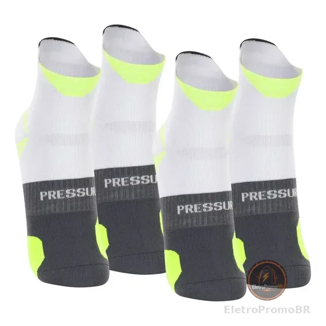 2 Meias Corrida Lupo Dry Fit Cano Médio Anti Bolha Poliamida