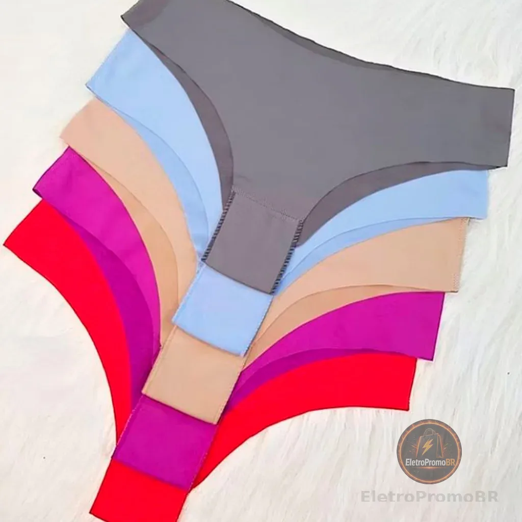 KIT 10 Calcinhas Sem Costura Tanga Laser Invisível Não Marca Intima Lingerie Conforto Fitness
