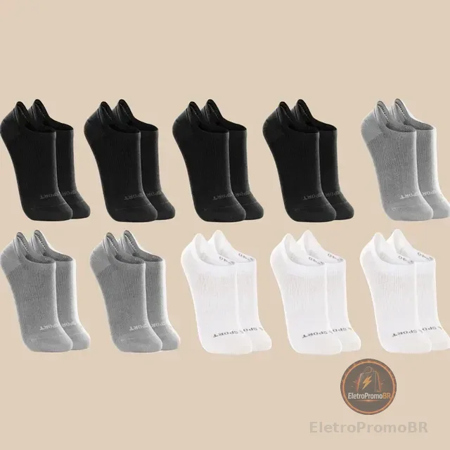 Kit 10 Pares De Meias Lupo Soquete Invisível Sport