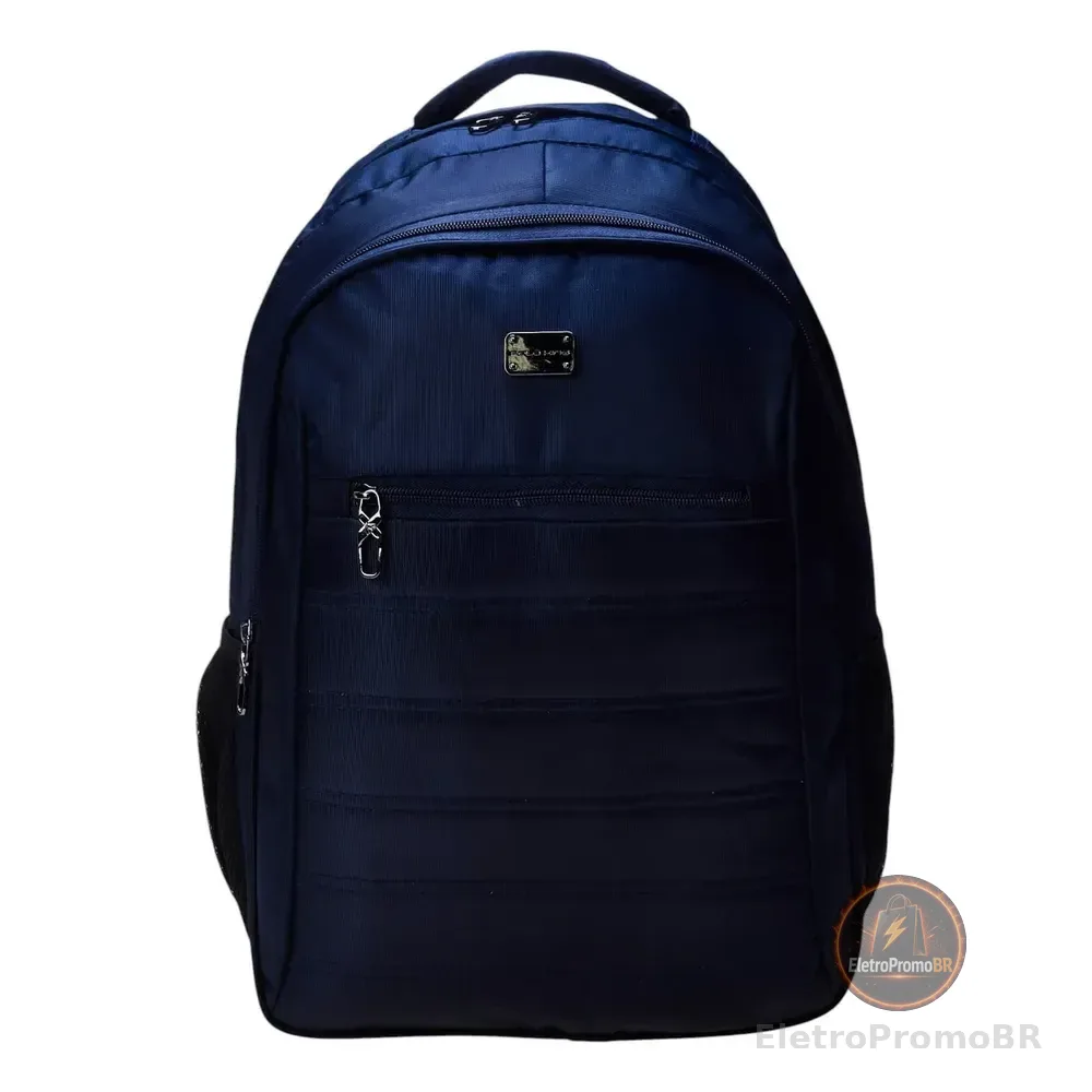 Mochila Urbana Masc/femi Mn51587pkaz Em Poliéster Polo King Azul Liso