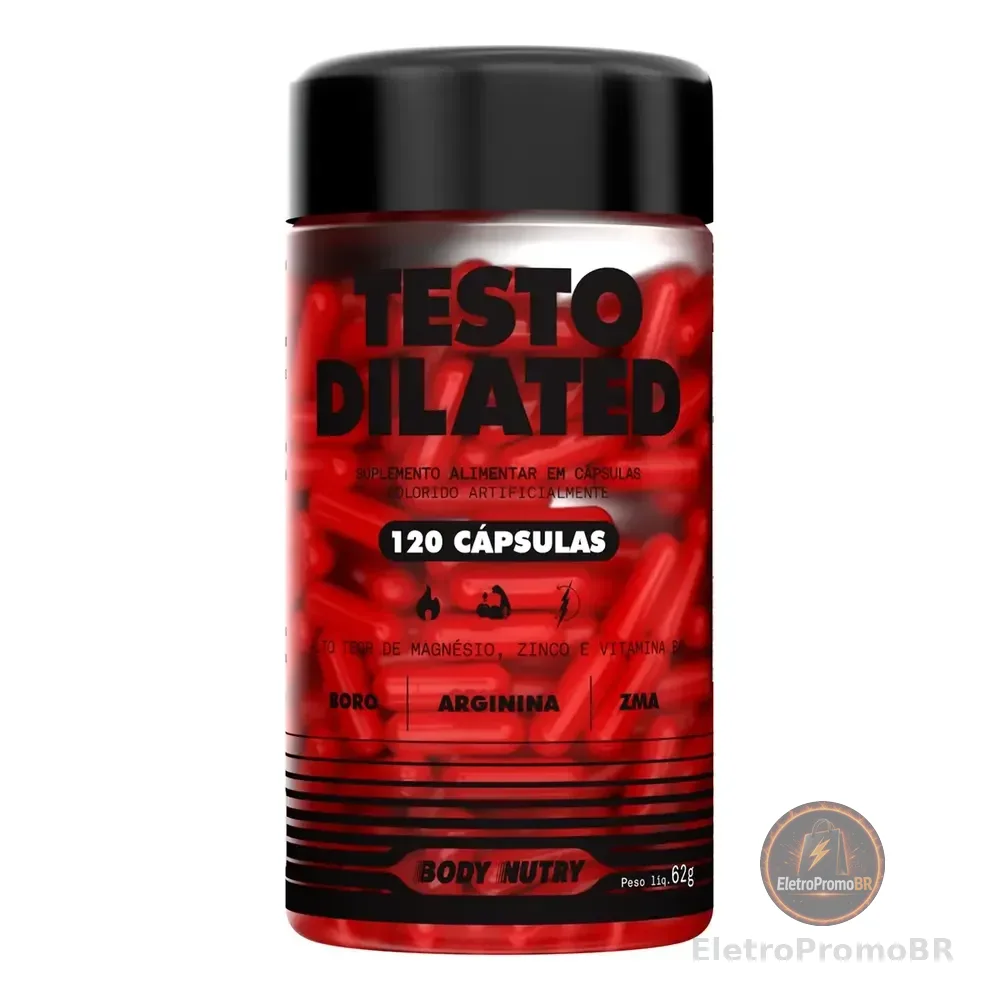 Pré Hormonal Precursor Pump Testo Dilated, Arginina, Boro + Zma Magnésio B6 Zinco Vitaminas Minerais Energia Disposição Pote 120 Cápsulas - Body Nutry Sem Sabor