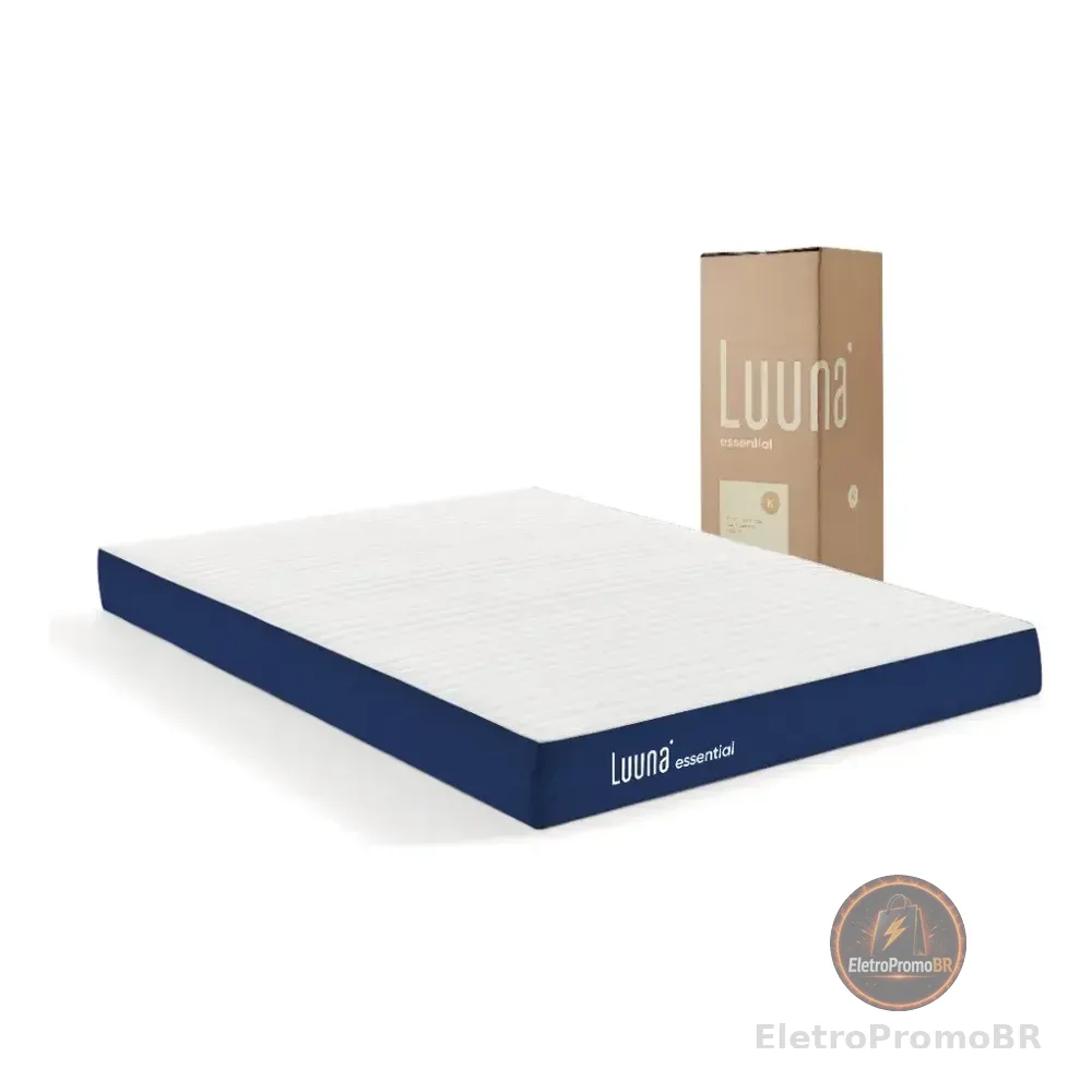 Colchão Casal Luuna Essential, Espuma Ergo Firme D28, 15cm, Ortopédico, Branco