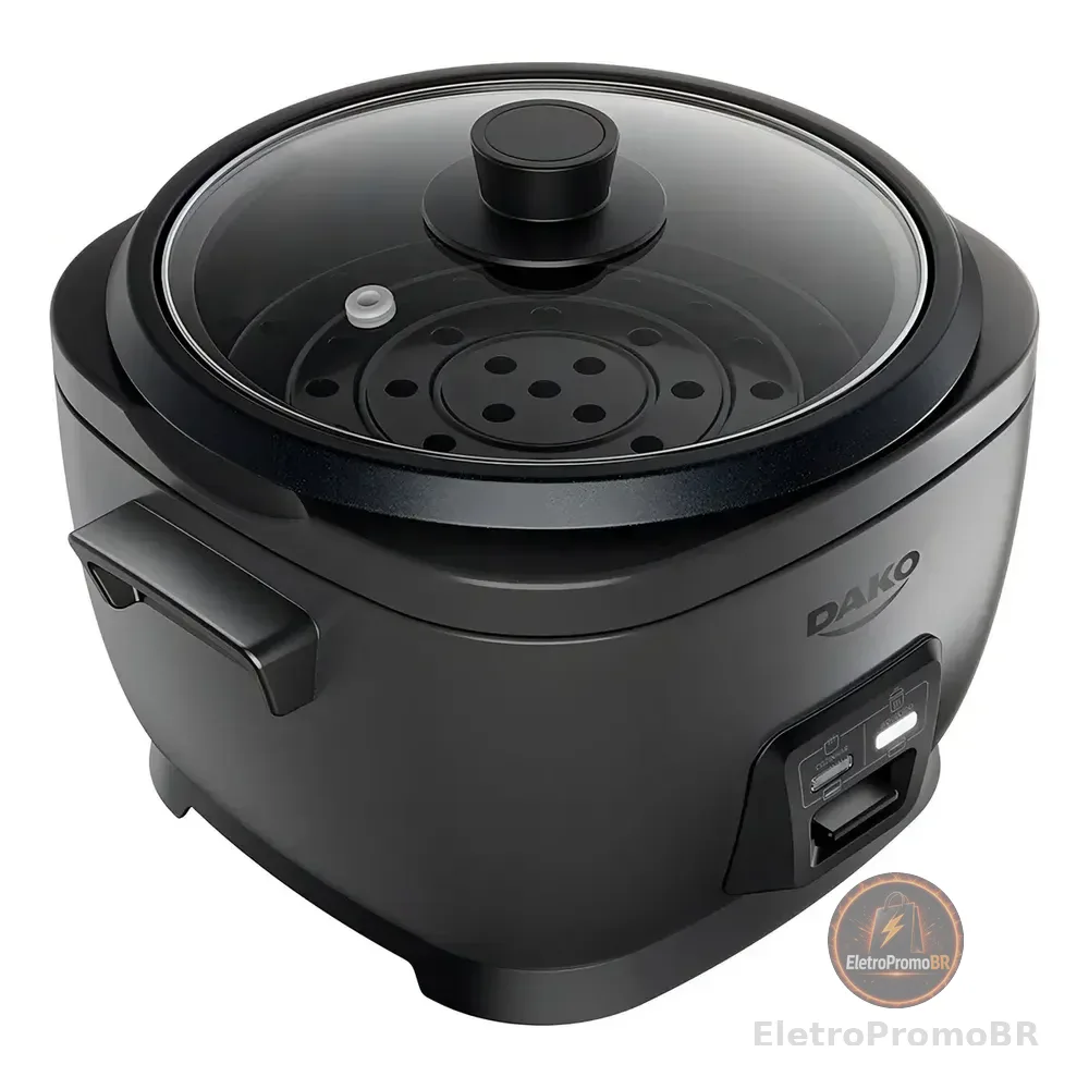 Panela De Arroz Elétrica Dako 700w Com 4 Litros 10 Xícaras Cinza Cinza-escuro 127v 60 Hz