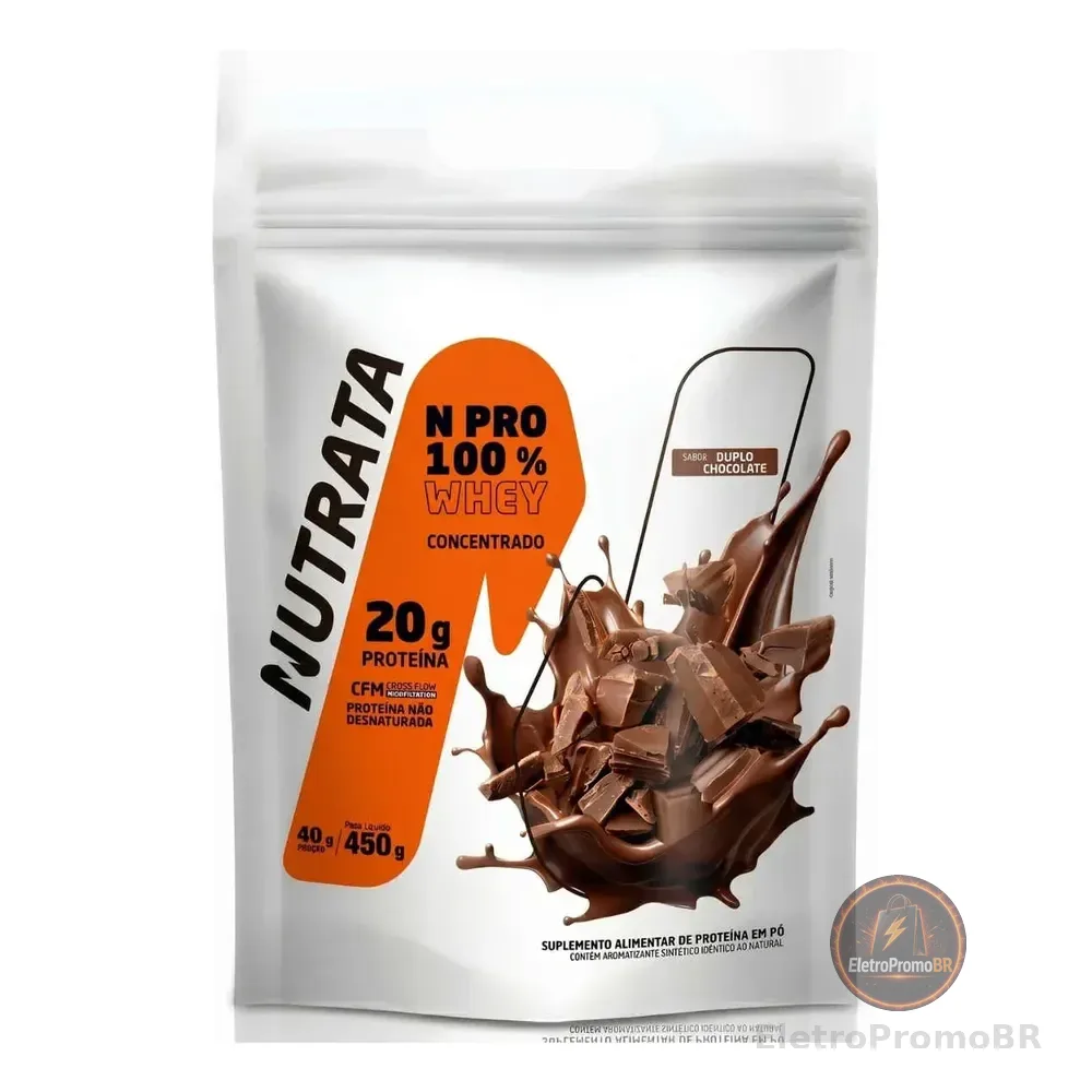 N Pro Whey 450g Nutrata - Duplo Chocolate Chocolate