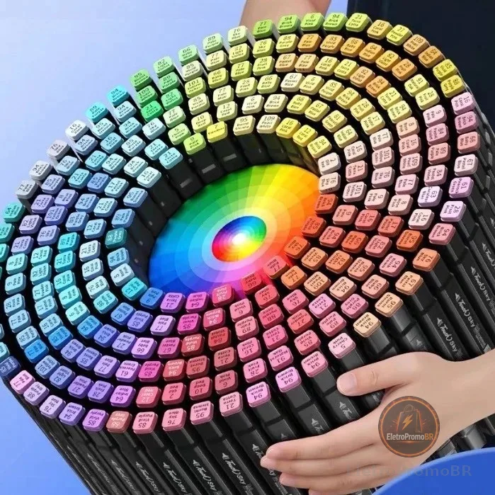 12/24/36/48/60/80/100/120 Cores Caneta Marcadora canetinhas coloridas Kit Com Ponta Dupla/marcador touch/caneta marker