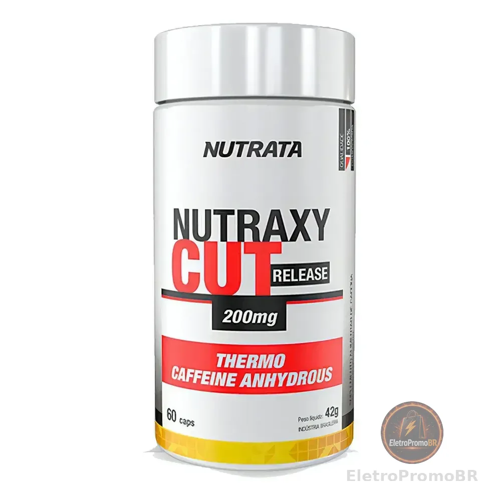 Nutraxy Cut 200mg Cafeína 60 Cápsulas Softgel - Nutrata Sabor Sem Sabor