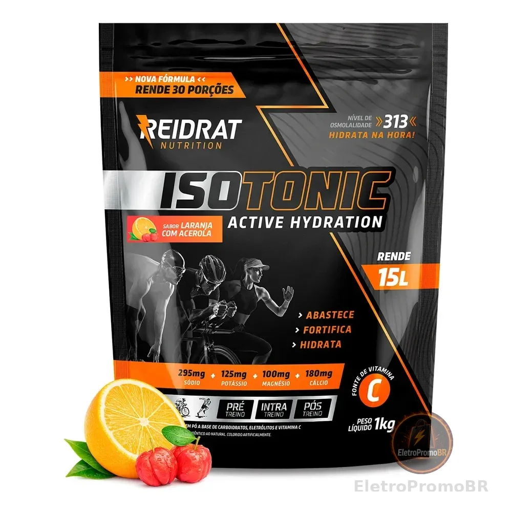 Repositor De Eletrólitos 1 Kg Para Hidratação No Treino Laranja Com Acerola