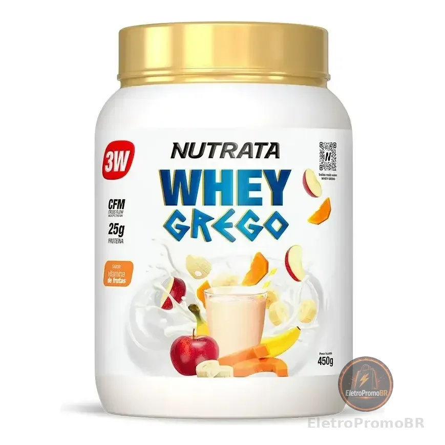 Whey Grego 3w Pote 450g Vitamina De Frutas Nutrata Vitamina De Frutas