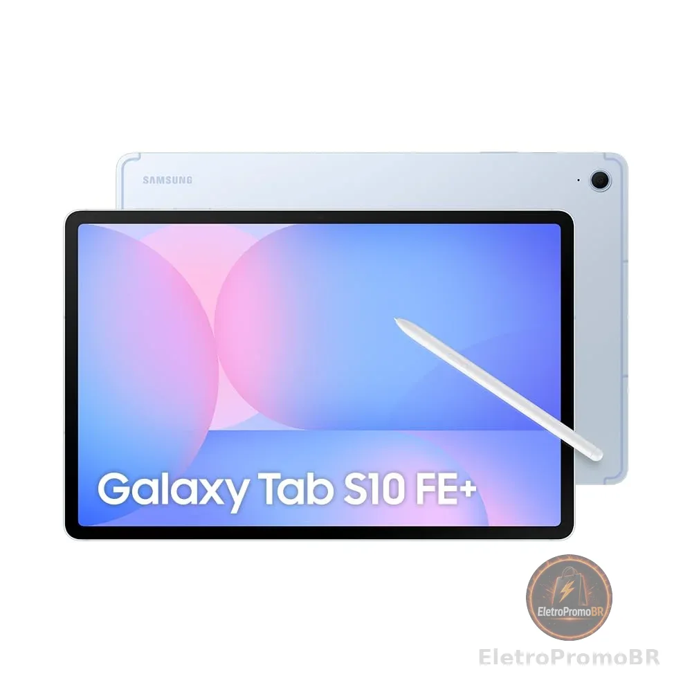 Samsung Tablet Galaxy Tab S10 FE+ WiFi, Azul, 128GB, 8GB, Tela 13.1" 90Hz, S Pen e Capa Inclusas