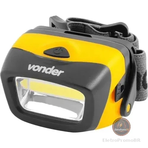 Lanterna De Cabeça Led Cob Lcv 120 Lumens Capacete Vonder Branco Amarelo