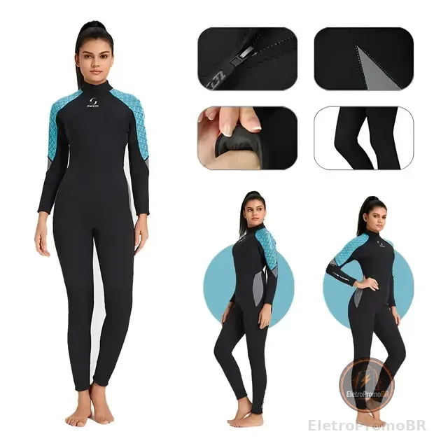 Long John Feminino Roupa Neoprene Termica Surf Mergulho Zcco