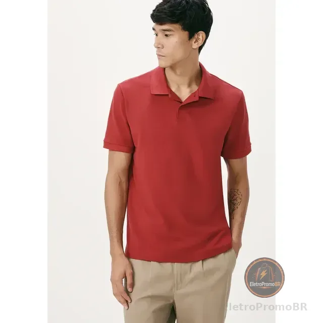 Camisa Polo Básica Masculina Manga Curta Em Piquet Hering