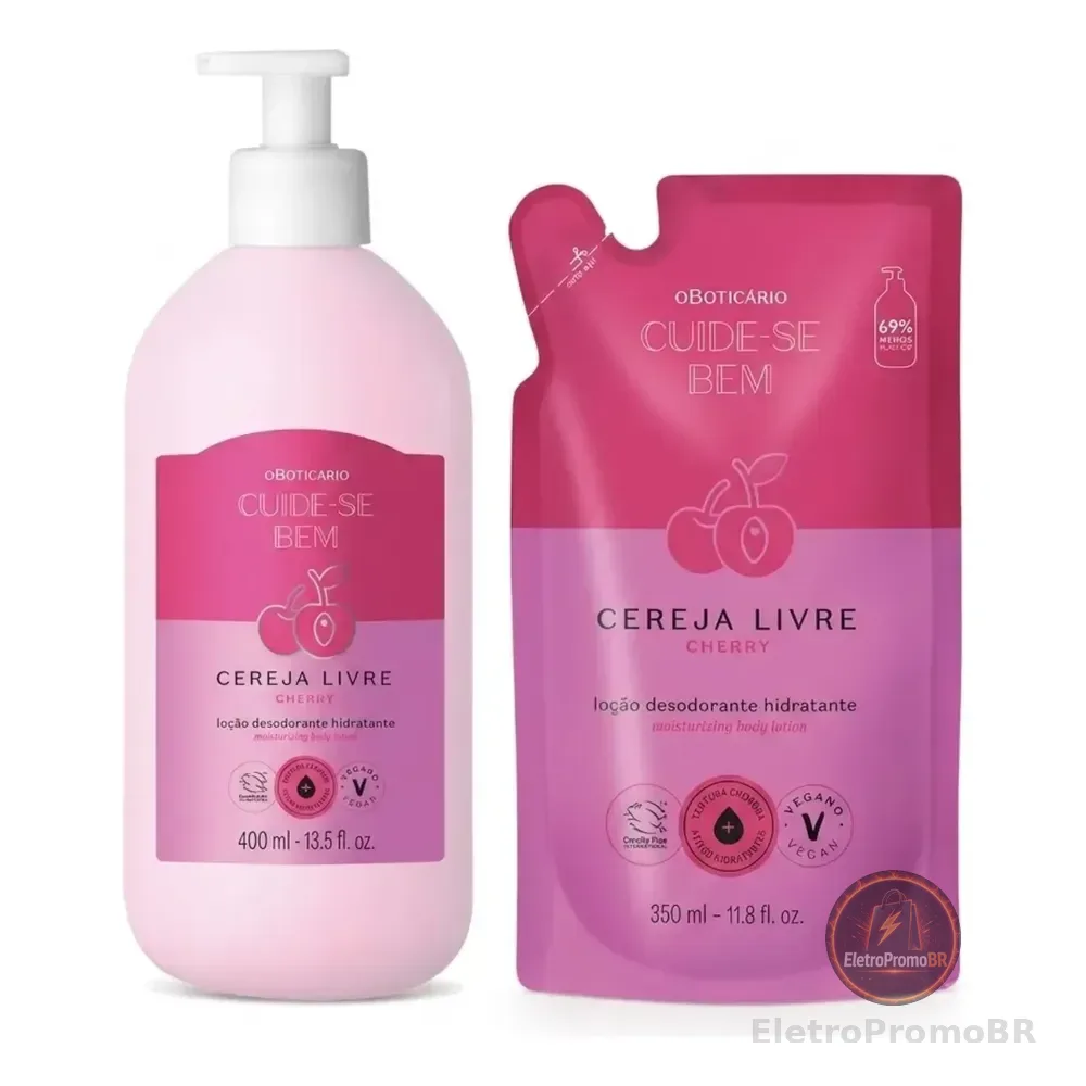 Combo Cuide-se Bem Cereja Livre: Loção Hidratante Corporal 4