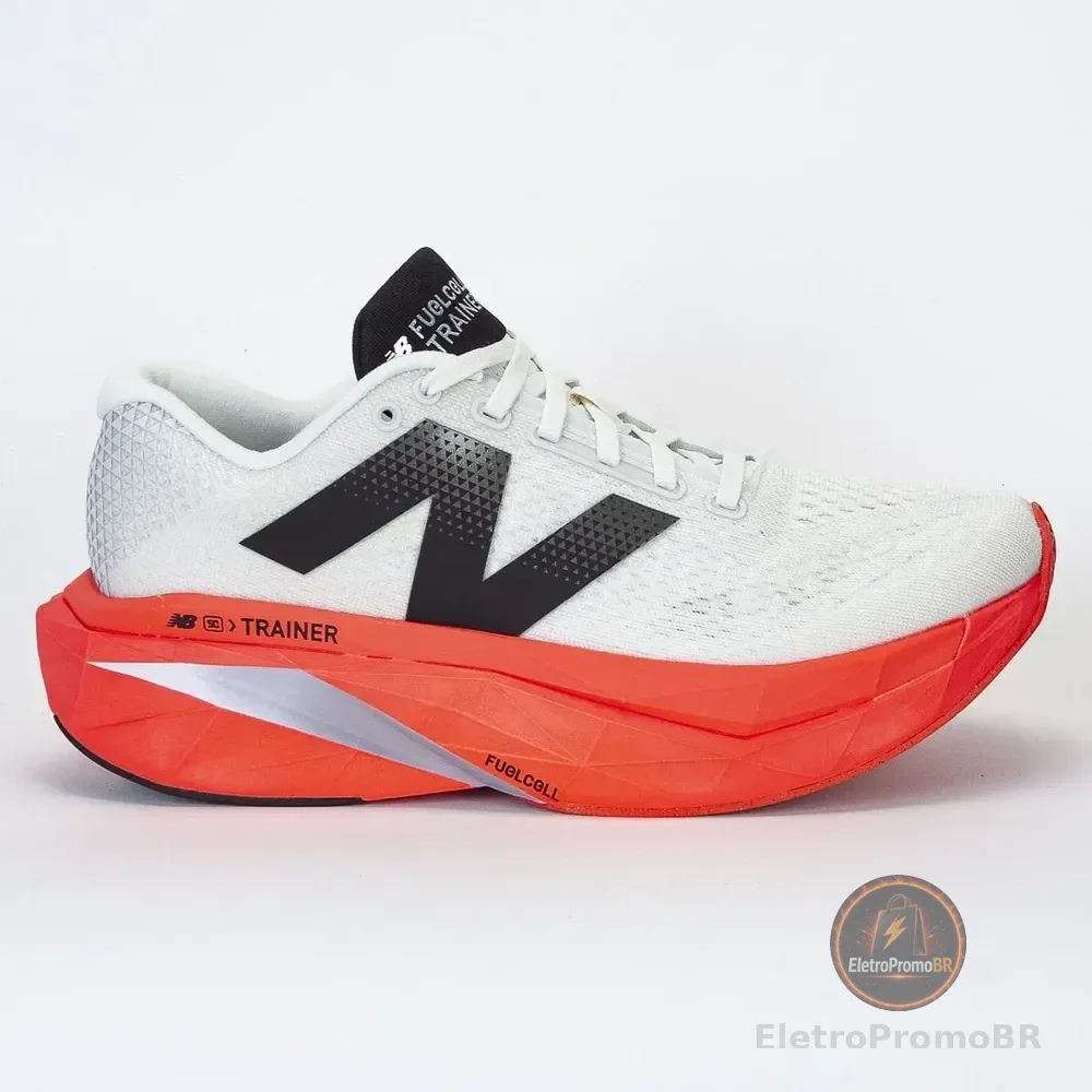Tênis New Balance Fuelcell Supercomp Trainer V3 Masculino Branco/coral Lisa 41 Br