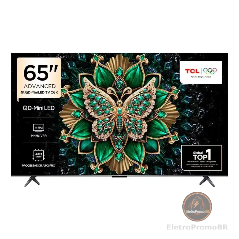 Smart Tv 65 65c6k 4k Qd-mini Led 144hz Com Google Tv Tcl