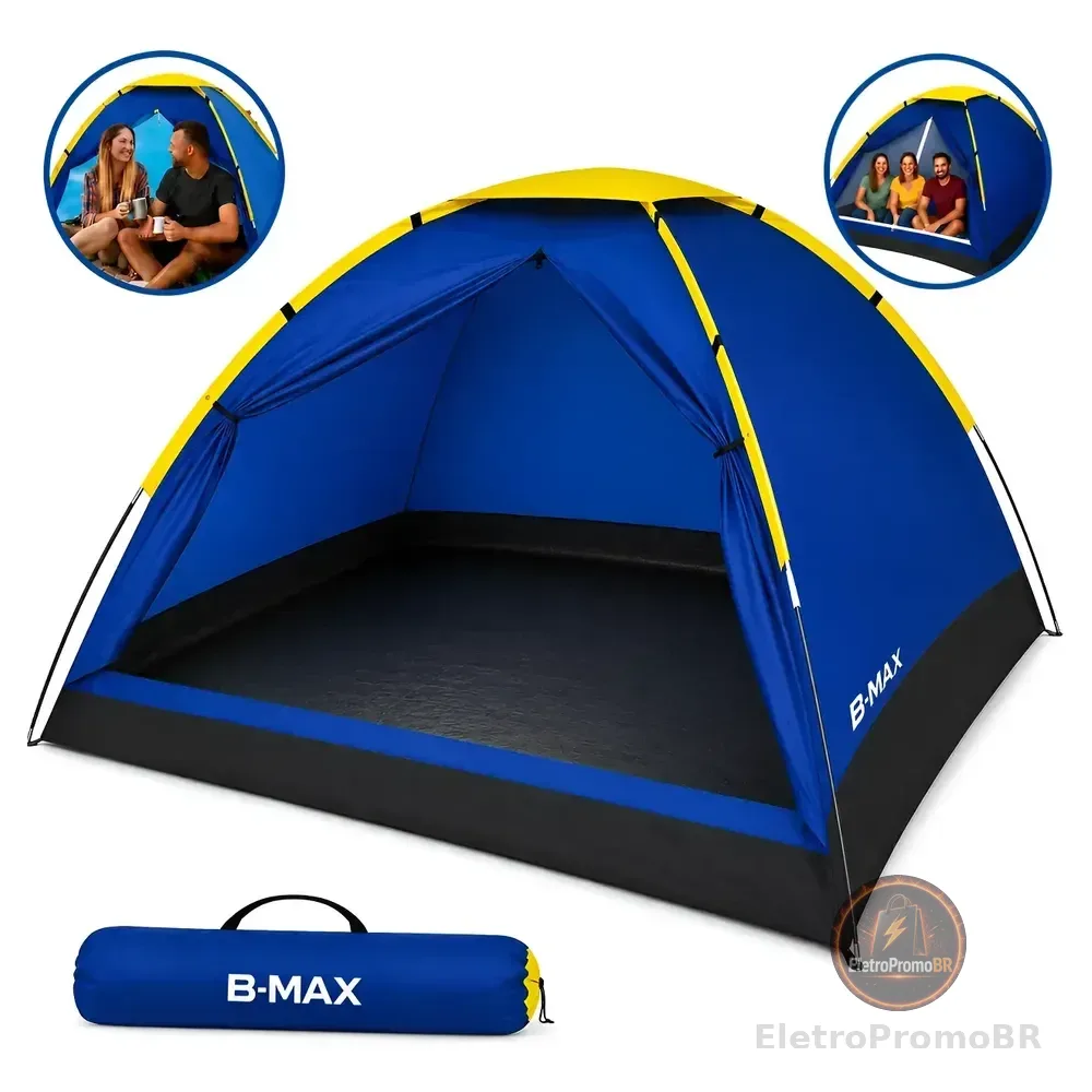 Barraca Camping Acampamento 2 A 3 Pessoas Grande Impermeável Azul