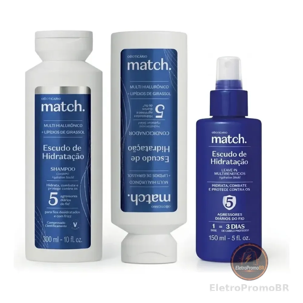 Combo Match Escudo De Hidratação: Shampoo 300ml + Condiciona