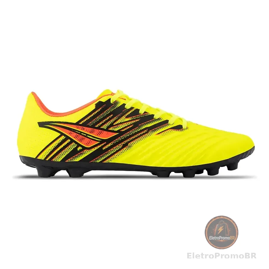 Chuteira De Campo Masculina Furia Y-4 Penalty Amarelo-coral-preto Lisa 38 Br