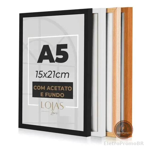 Kit 3 Molduras A5 Para Quadro Foto Poster Acetato 15x21 Cm