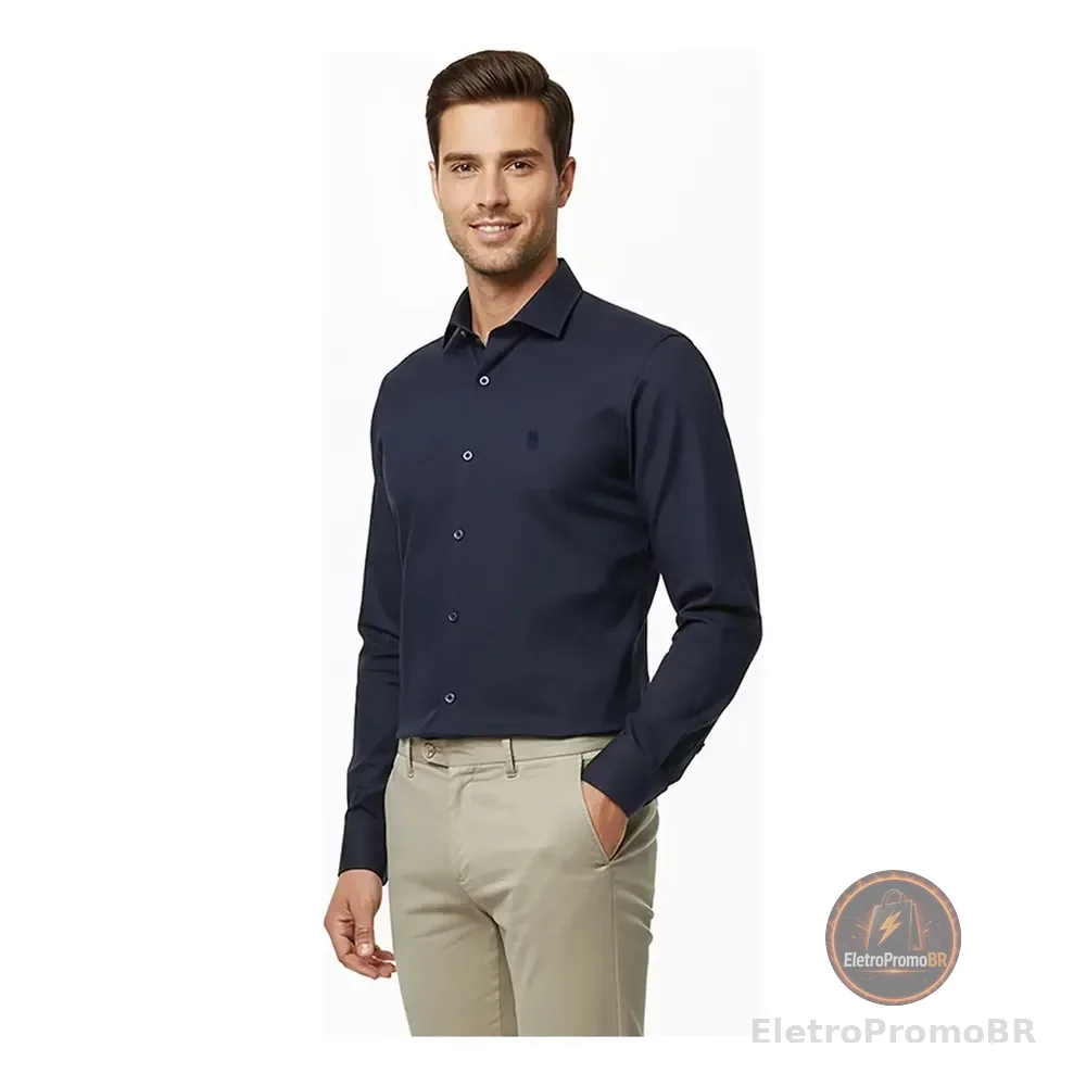 Camisa Masculina Slim Fit Polo Wear Marinho Gg