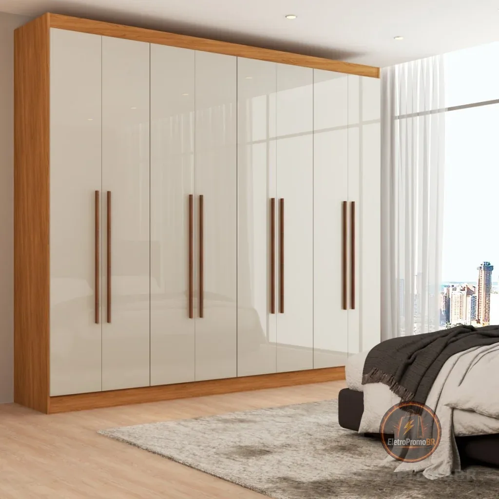 Guarda-Roupa Casal Ele e Ela 8 Portas 8 Prateleiras